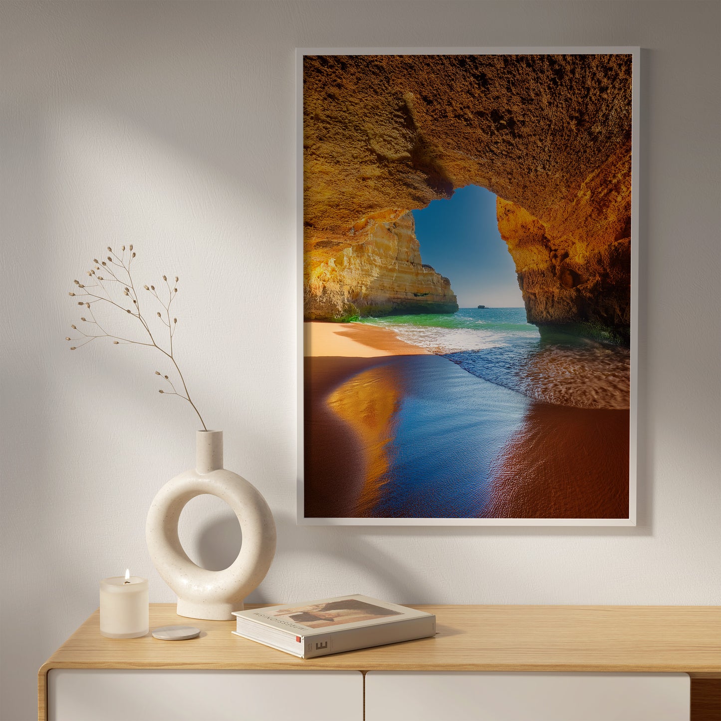 Benagil Cave Algarve Landscape – Limestone & Turquoise Ocean