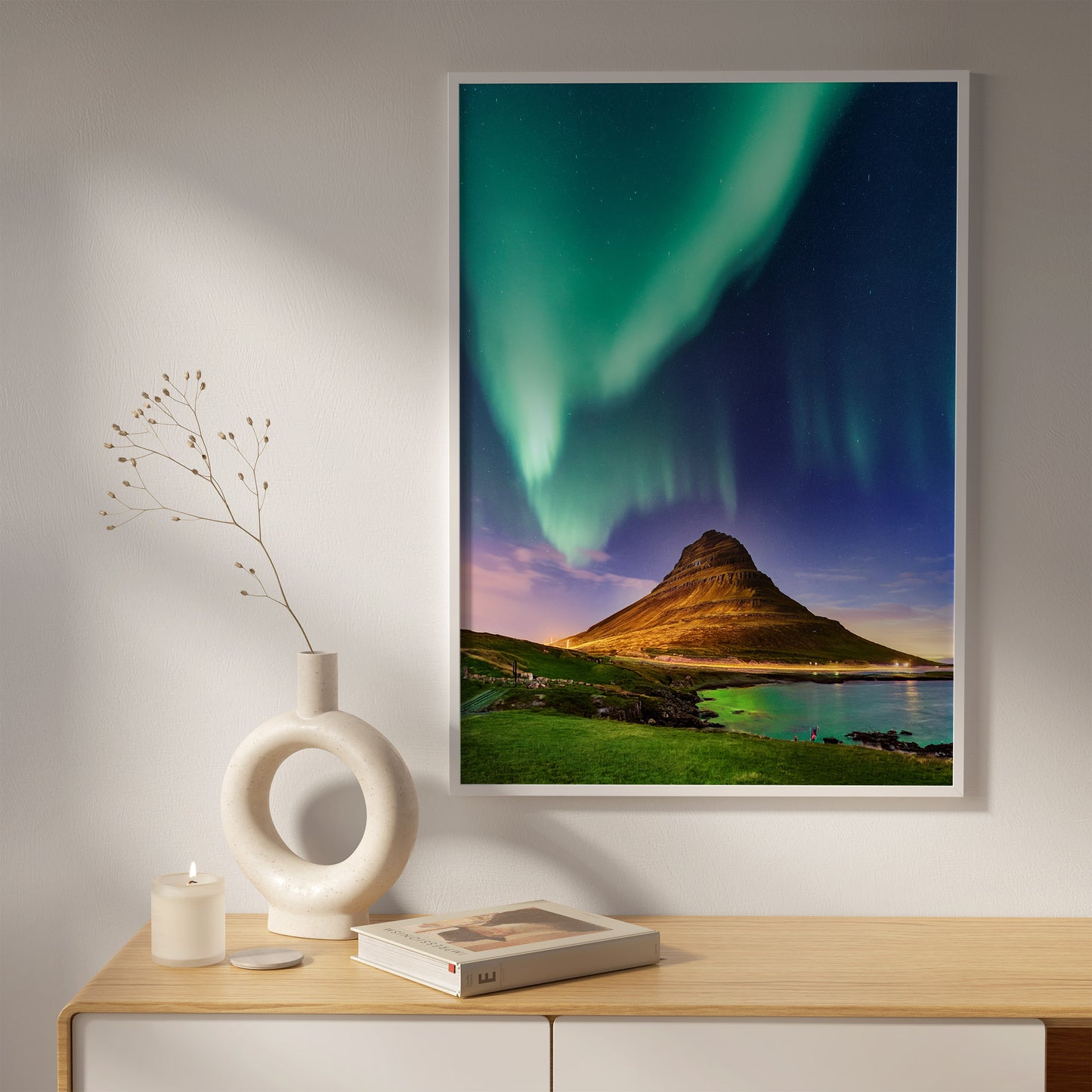 Iceland Aurora Wall Art Set - Northern Lights over Kirkjufell