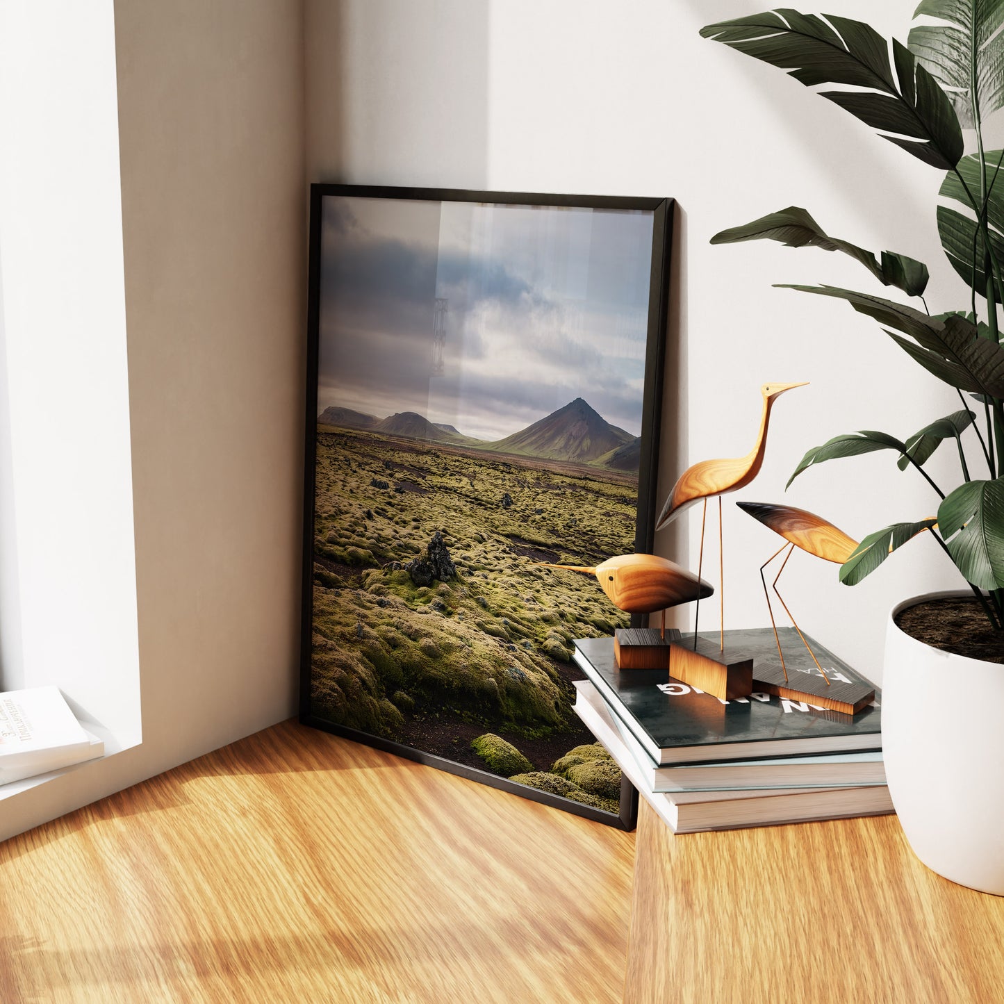 Iceland Moss Lava Field Wall Art Set - Green Volcanic Terrain