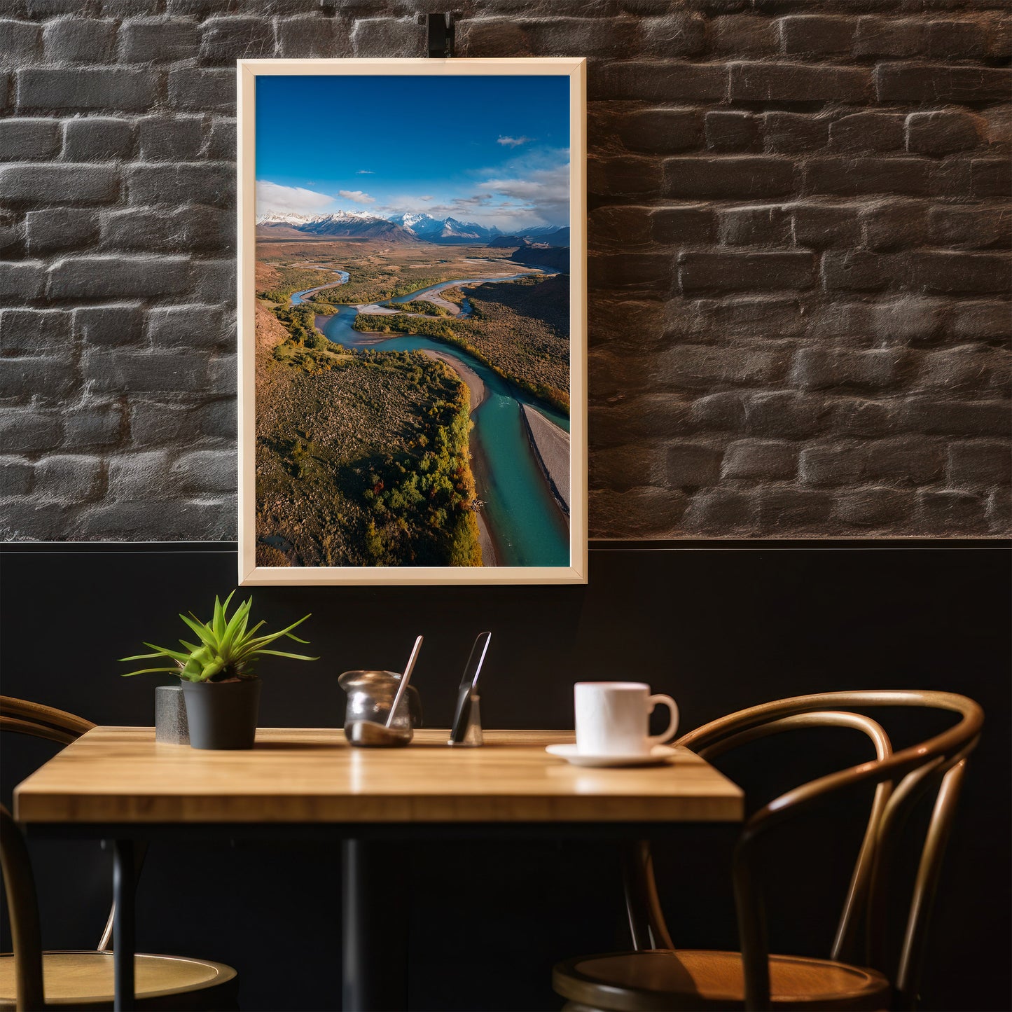 Turquoise River Wall Art Set - Aerial Mountain Valley