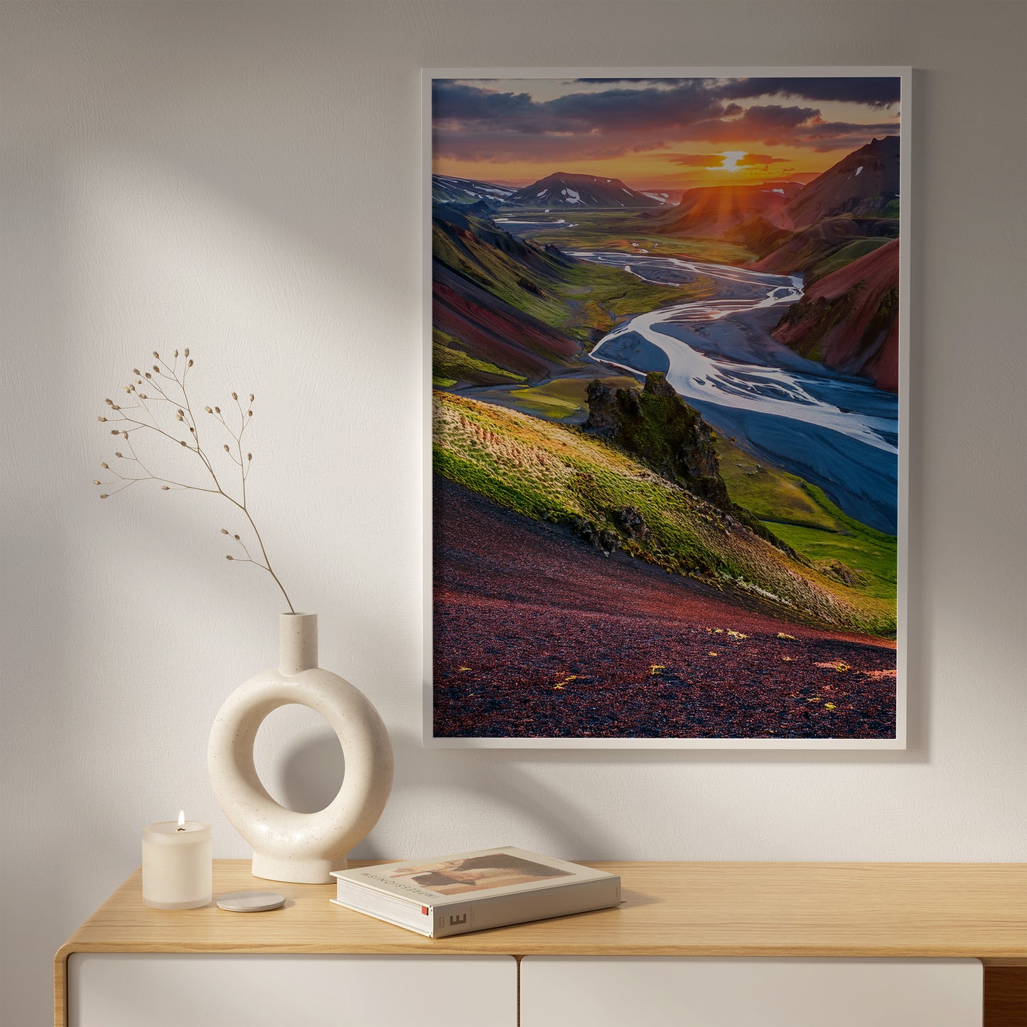 Iceland Braided Rivers Wall Art Set - Aerial Glacier Flow