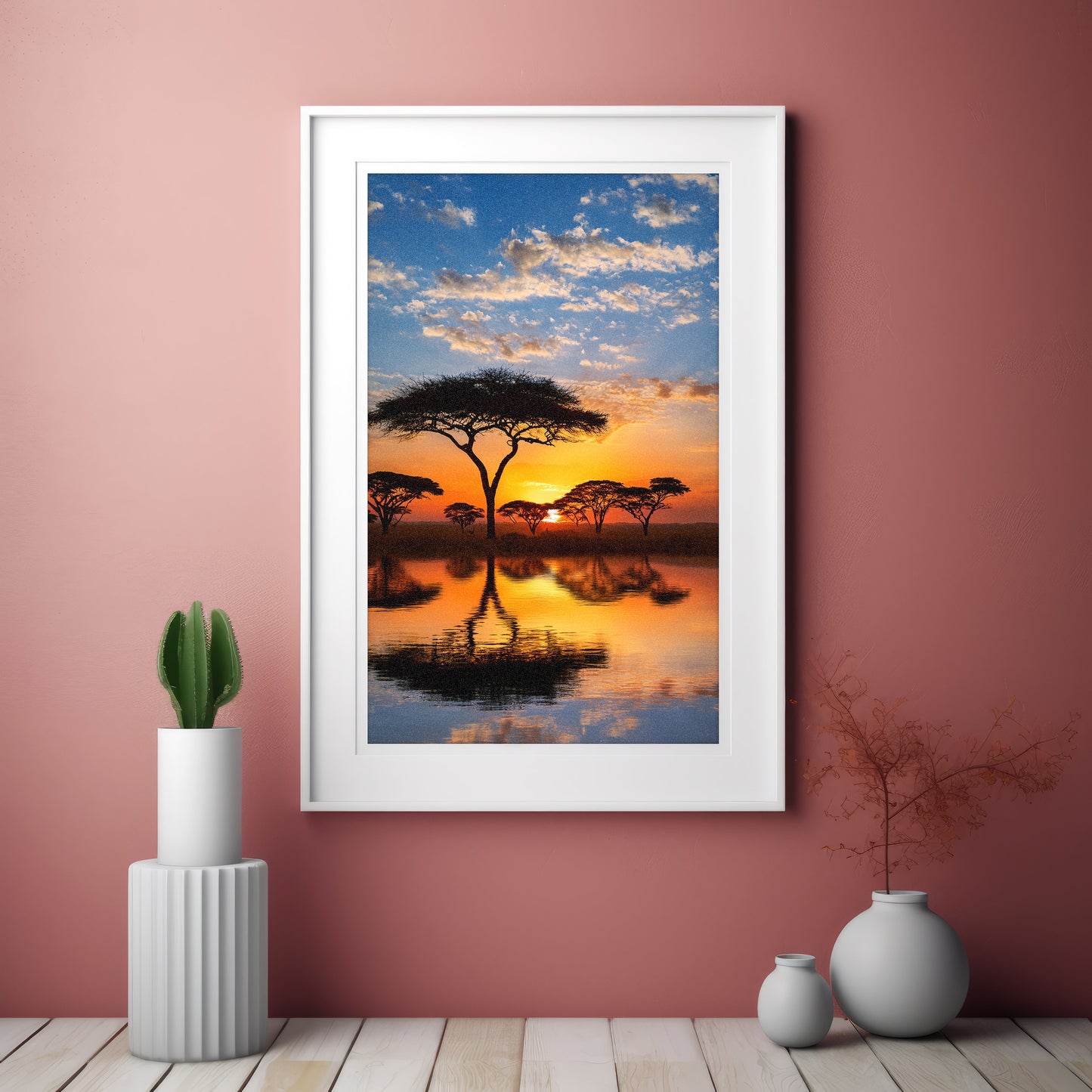Masai Mara Sunset Wall Art Set - Acacia Safari Prints