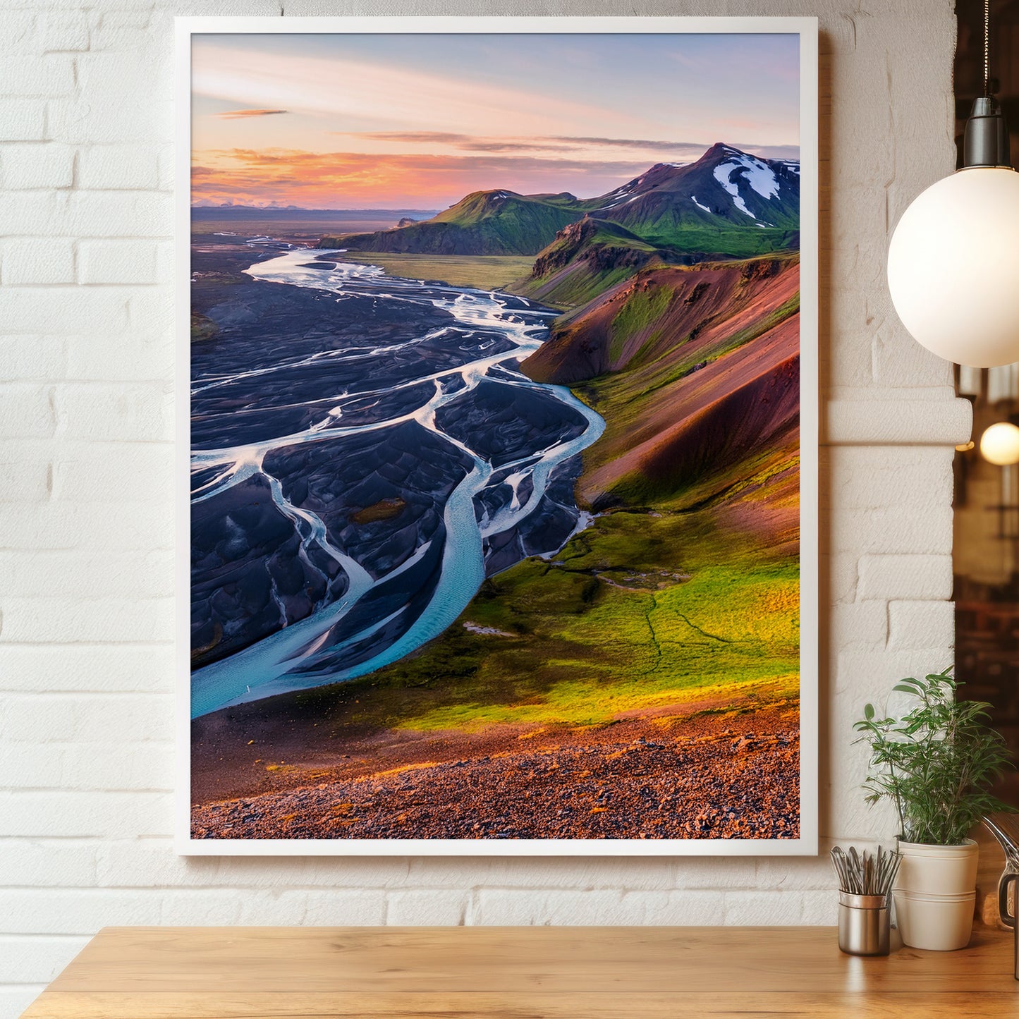 Iceland Braided Rivers Wall Art Set - Aerial Glacier Flow