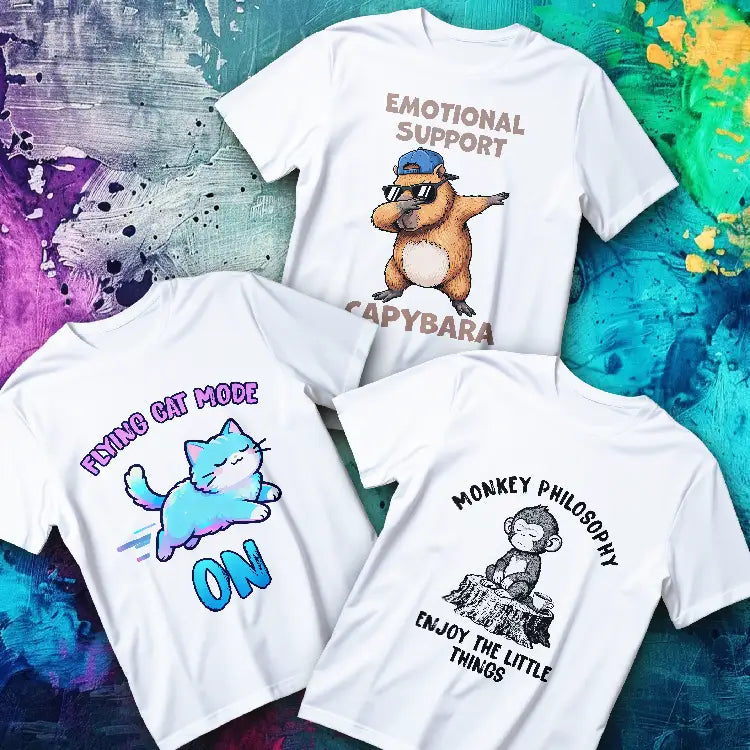 Absurd Animals T-Shirt — tuxedo raccoon graphic, funny weird animal tee