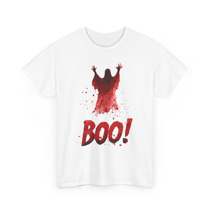 Boo Ghost Halloween T-Shirt - Red Spirit Blood Splatter Horror Tee