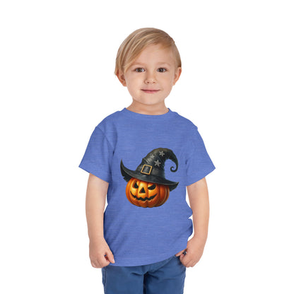 Witch Hat Pumpkin Kids T-Shirt - Smiling Jack O' Lantern Toddler Tee
