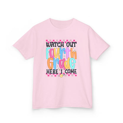 Watch Out Fourth Grade Shirt - Funny Kids Back to School Tee, Heavy Cotton 4th Grade Shirt, First Day of School Outfit