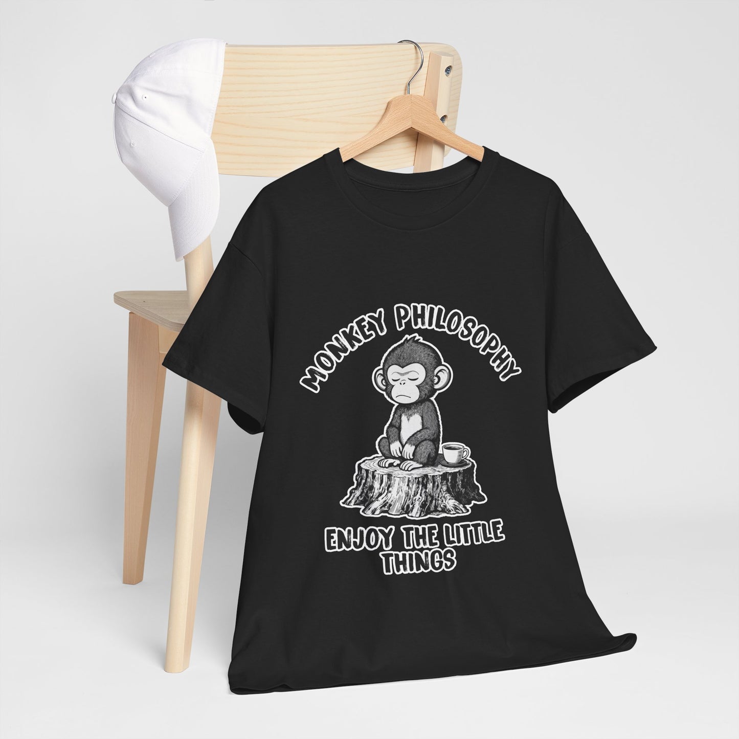 Monkey Philosophy Shirt – Peaceful Coffee Monkey Mindfulness Tee