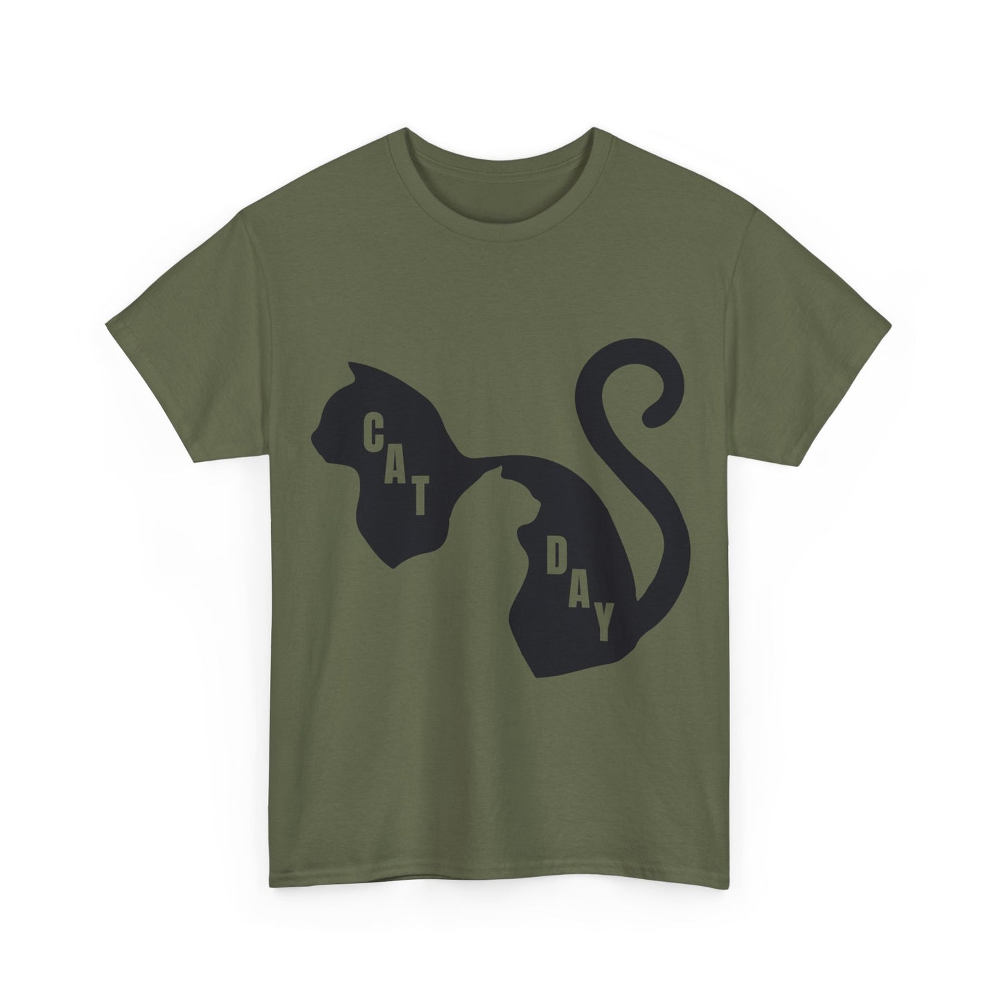 Cat Day Minimalist Black Cat Silhouette T-Shirt