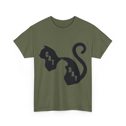Cat Day Minimalist Black Cat Silhouette T-Shirt