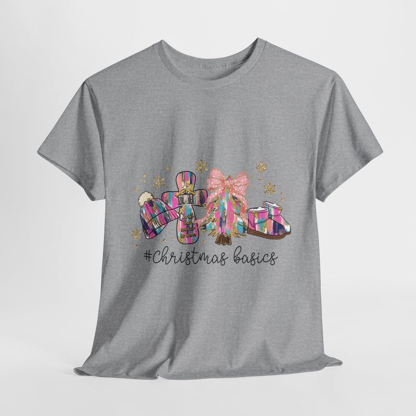 Christ the Savior Is Born T-Shirt - Pastel Nativity Cross Christmas Tee