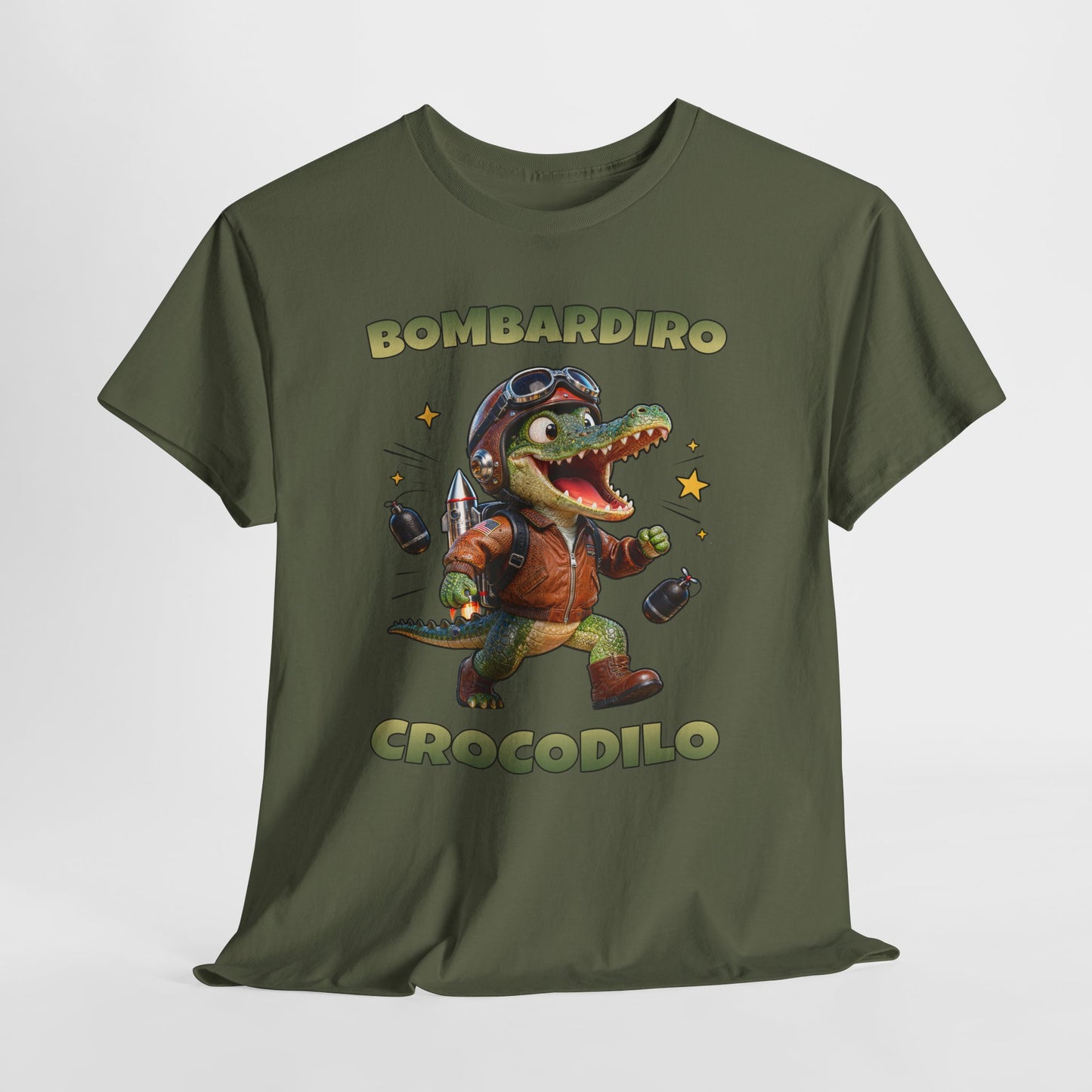 Bombardiro Crocodilo Shirt – Funny Jetpack Crocodile Cartoon Tee