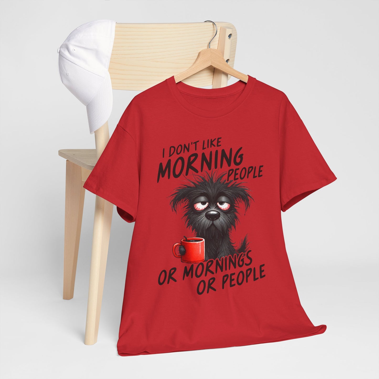 Grumpy Morning Dog T-Shirt - Funny Coffee Tee