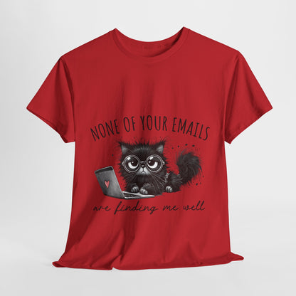 Work From Home Grumpy Cat T-Shirt - None of Your Emails Tee