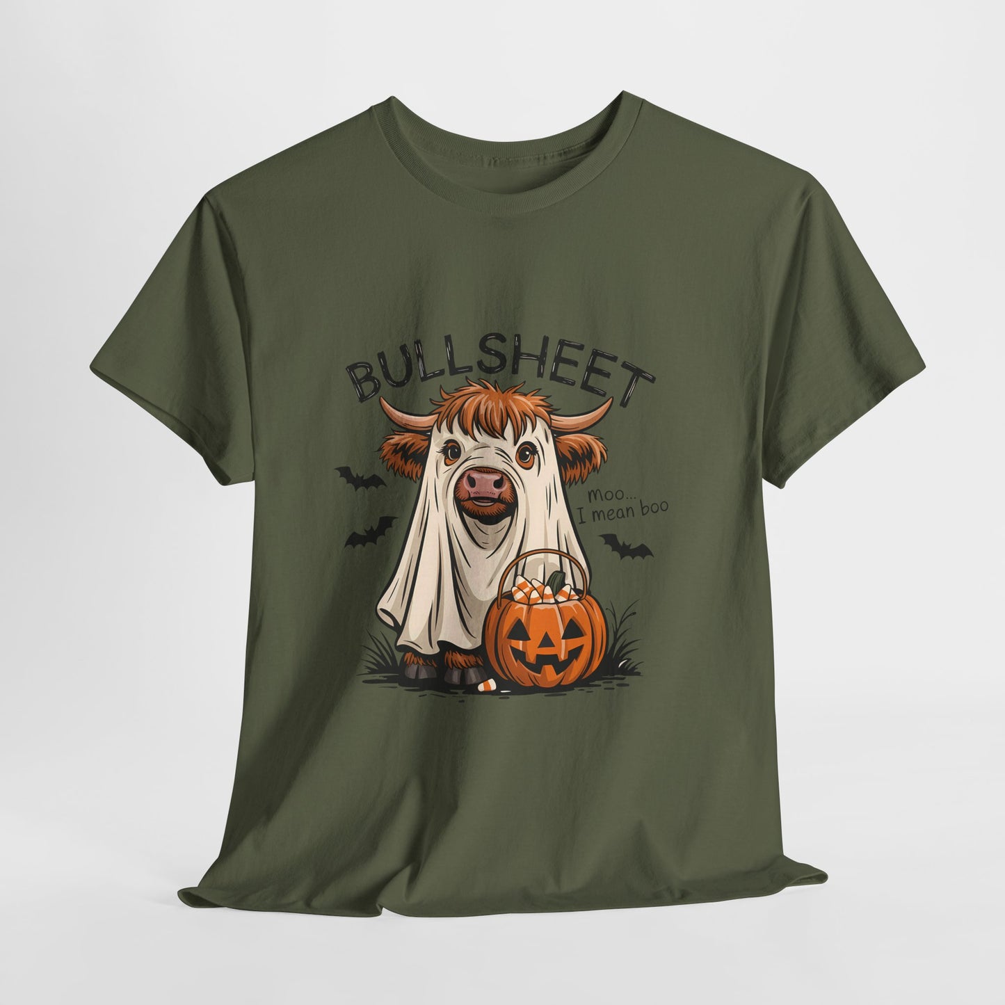 Funny Highland Cow Halloween T-Shirt - Ghost Costume Cow Tee