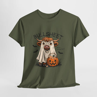 Funny Highland Cow Halloween T-Shirt - Ghost Costume Cow Tee