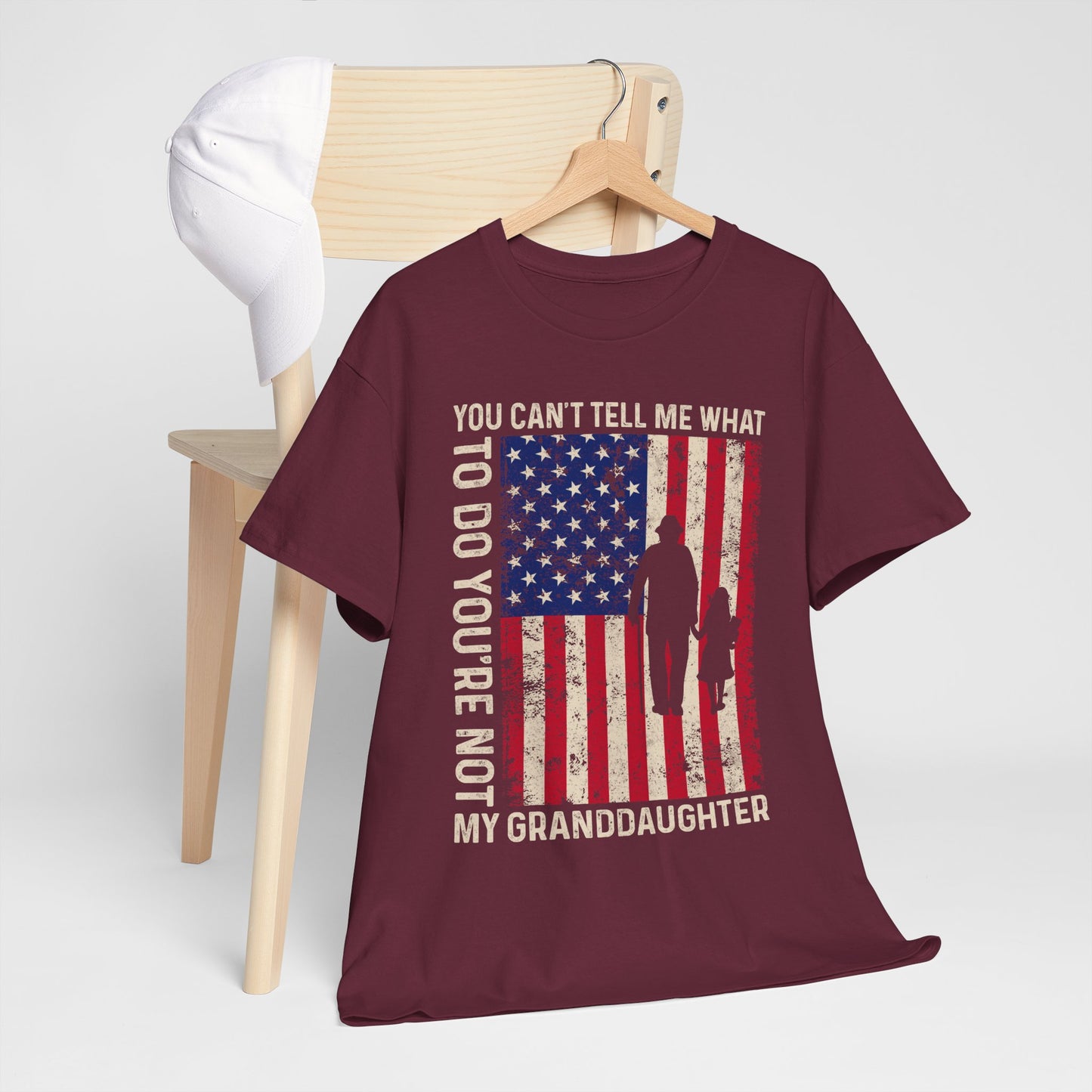 You Cannot Tell Me What To Do T-Shirt - Grandpa & Granddaughter Patriotic Tee