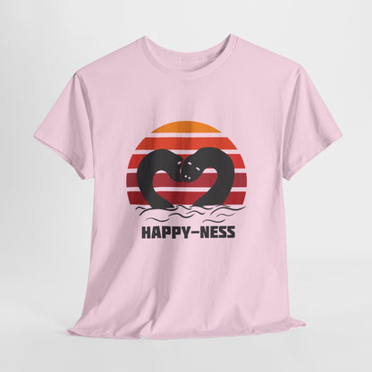Happy-Ness Loch Ness Shirt - Cute Nessie Heart Retro Sunset Tee - Scotland Souvenir