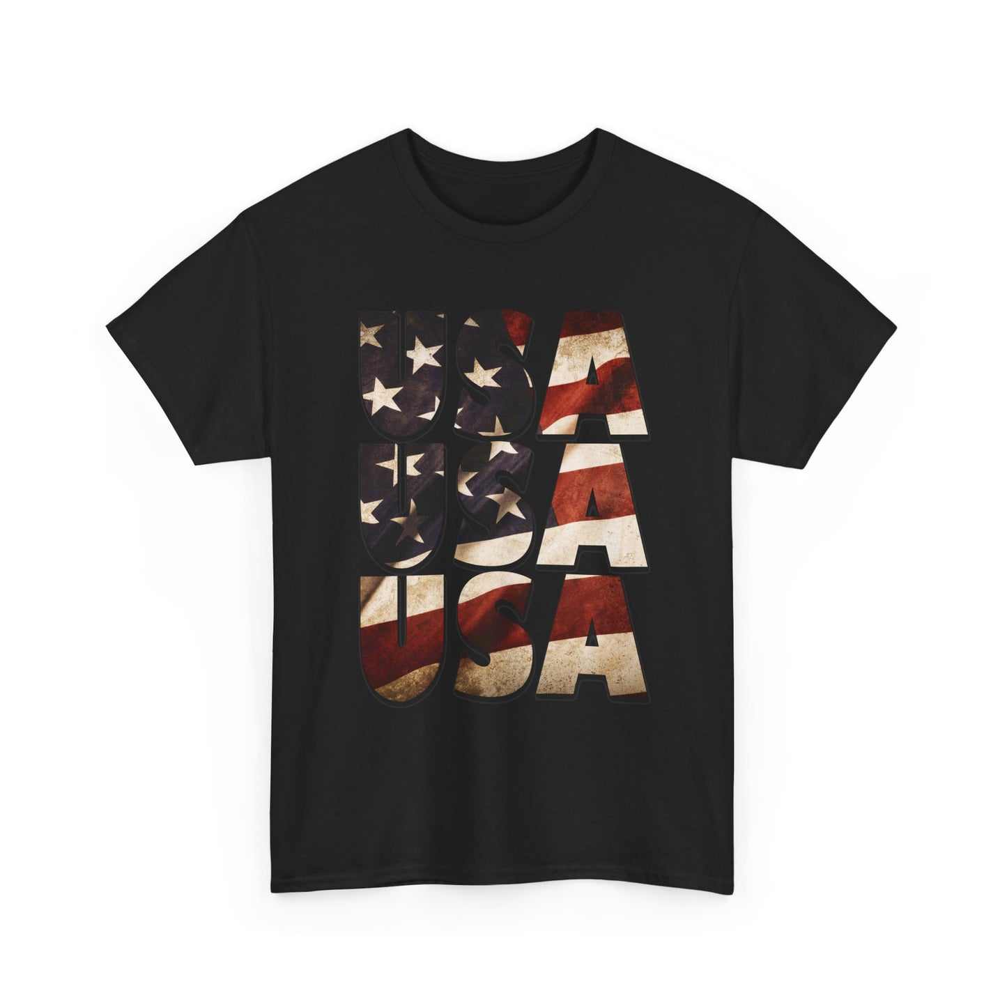 Vintage USA Flag T-Shirt - Distressed American Flag 4th of July Tee