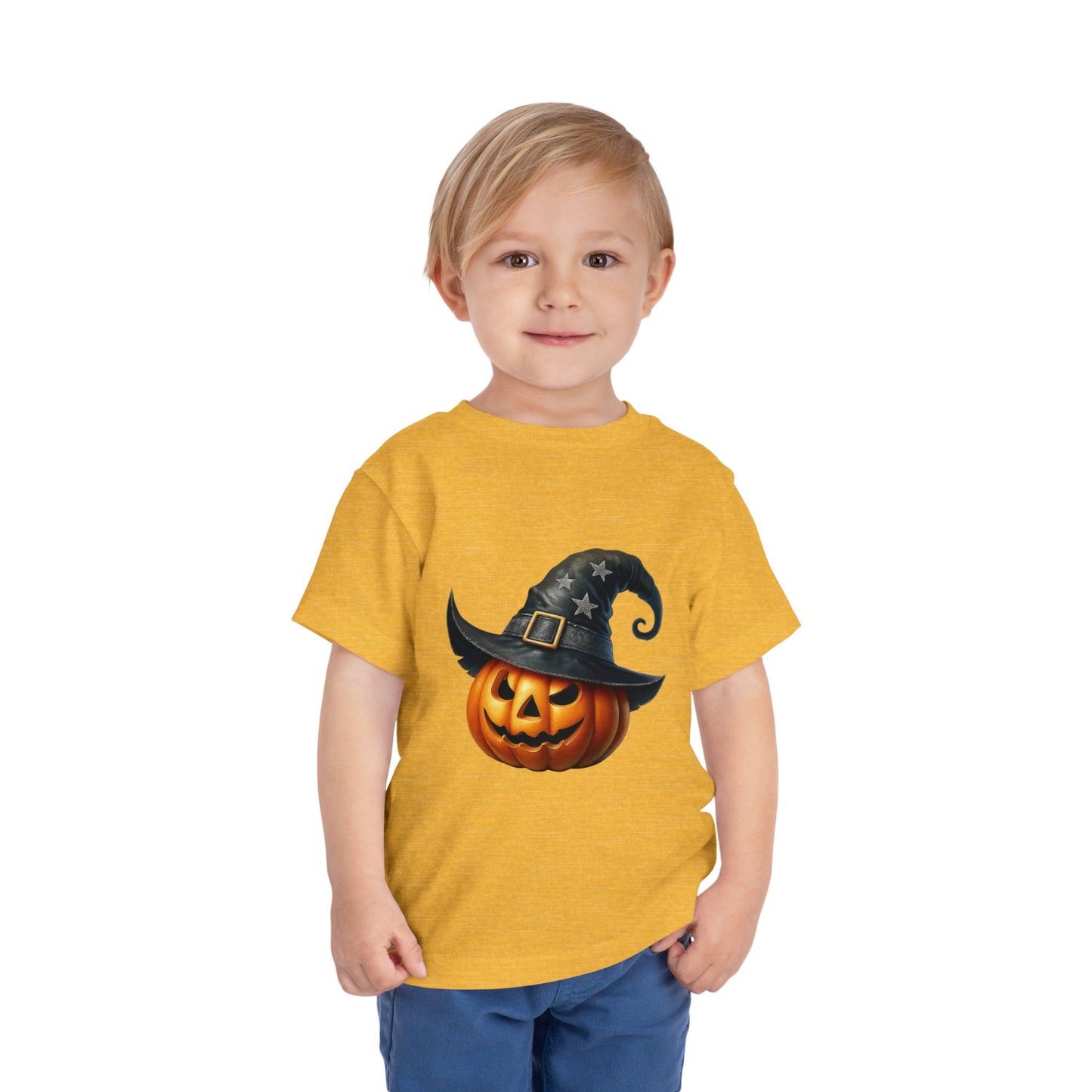 Witch Hat Pumpkin Kids T-Shirt - Smiling Jack O' Lantern Toddler Tee