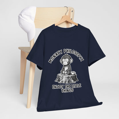 Monkey Philosophy Shirt – Peaceful Coffee Monkey Mindfulness Tee