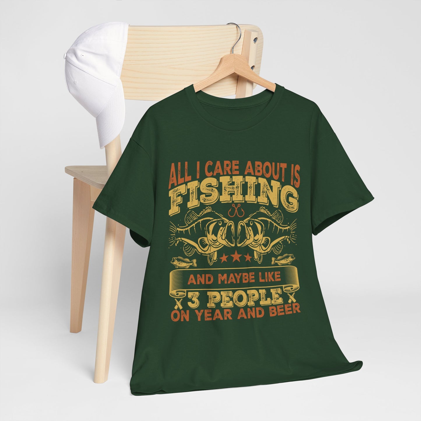 All I Care About Is Fishing T-Shirt - Funny Angler Tee