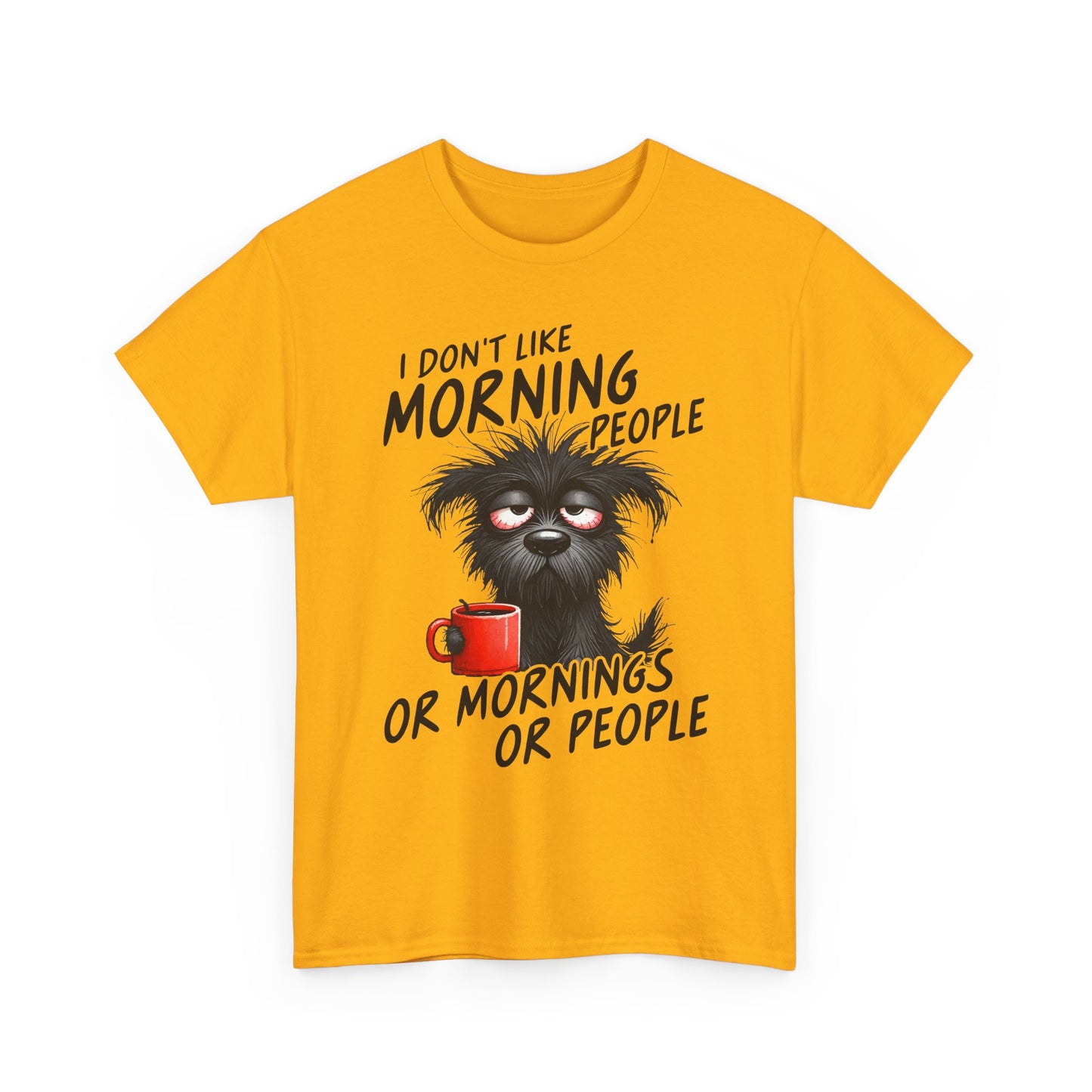 Grumpy Morning Dog T-Shirt - Funny Coffee Tee