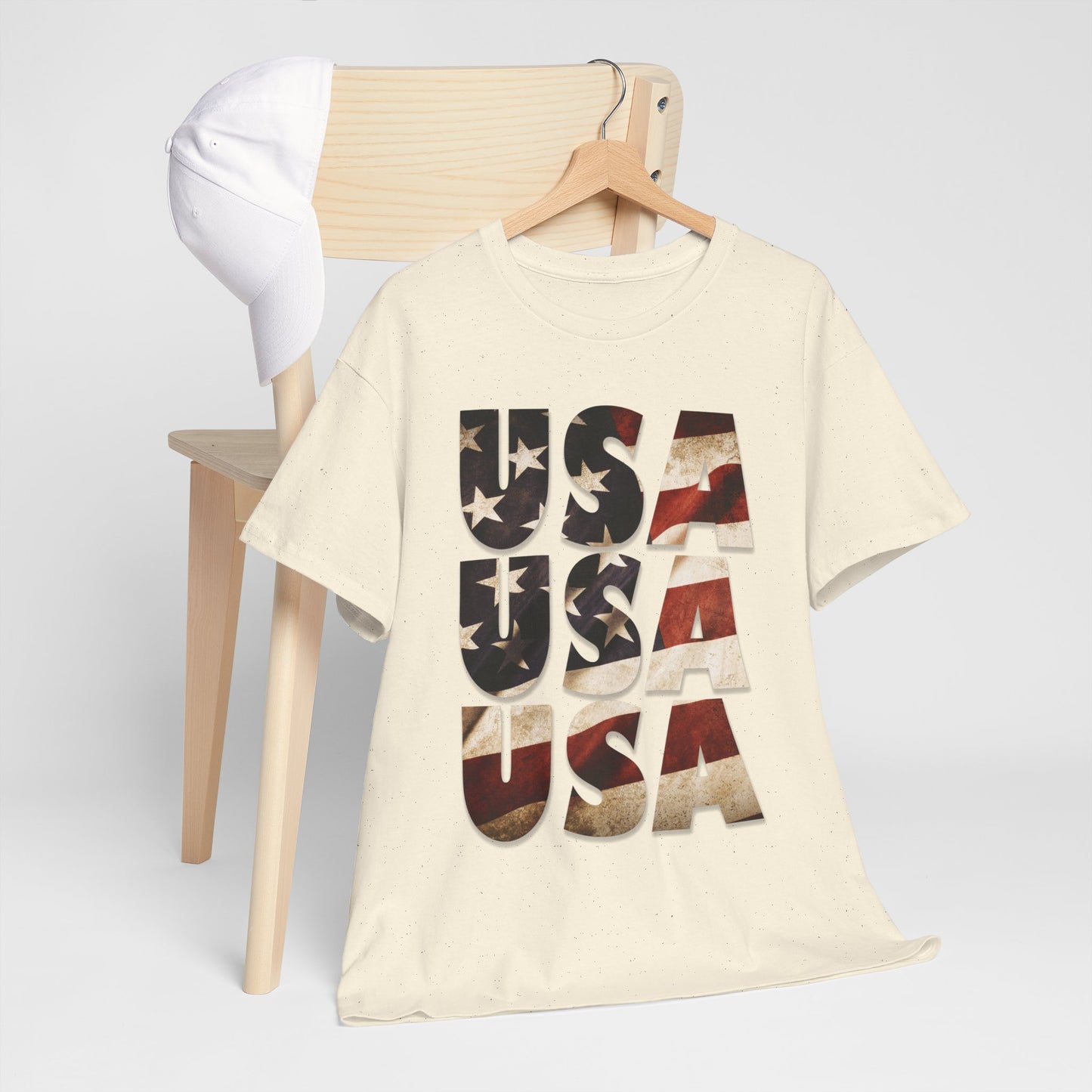 Vintage USA Flag T-Shirt - Distressed American Flag 4th of July Tee