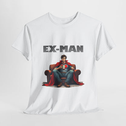 EX-MAN - Funny Superhero Breakup Parody T-Shirt | Heartbroken Comic Antihero Tee for Marvel Fans