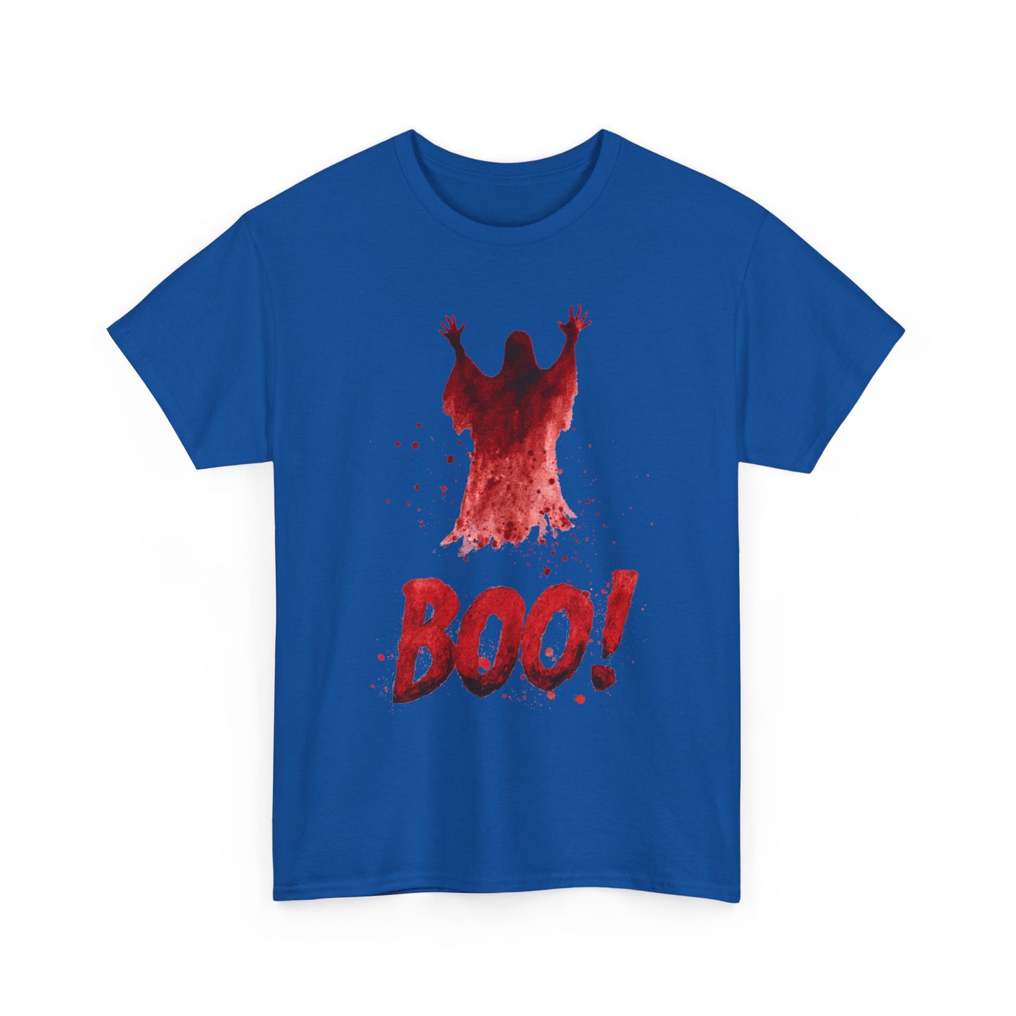 Boo Ghost Halloween T-Shirt - Red Spirit Blood Splatter Horror Tee