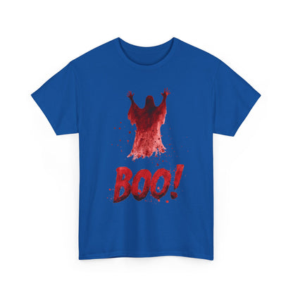 Boo Ghost Halloween T-Shirt - Red Spirit Blood Splatter Horror Tee