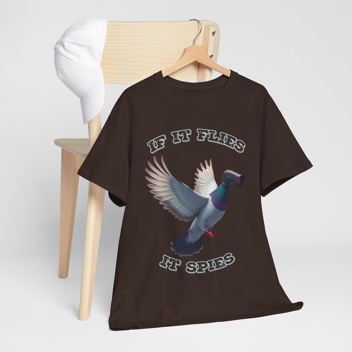 If It Flies It Spies Shirt - Pigeon Surveillance Meme Tee