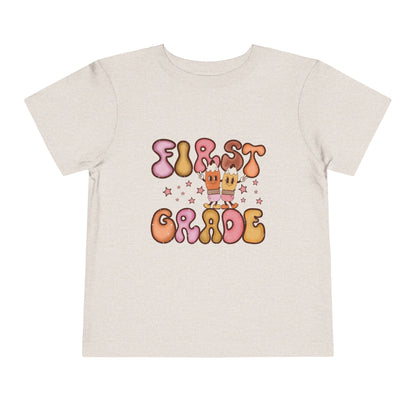 First Grade Bubble Letters T-Shirt | Cute Retro Back to School Kids Tee