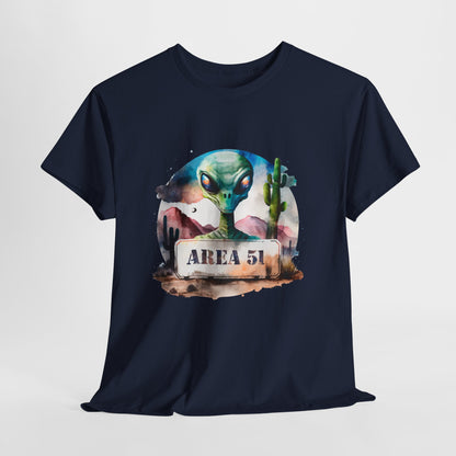 Area 51 Alien Shirt - Watercolor UFO Desert Tee, Roswell Sci-Fi Aesthetic T-Shirt