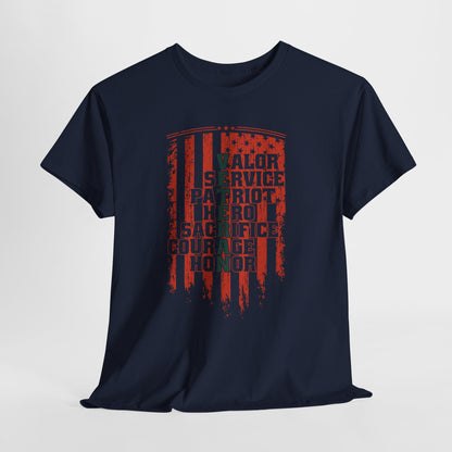 Veteran Word Art T-Shirt - Military Acronym Flag Tee