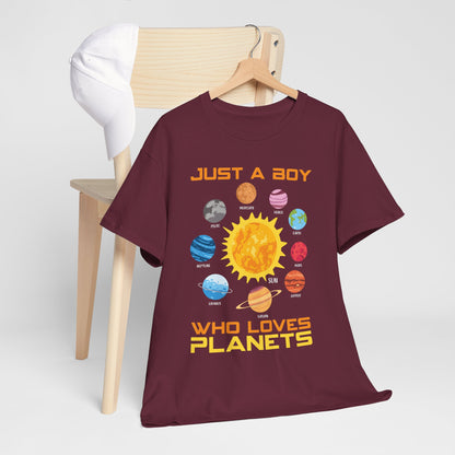 Just a Boy Who Loves Planets - Solar System Graphic Tee