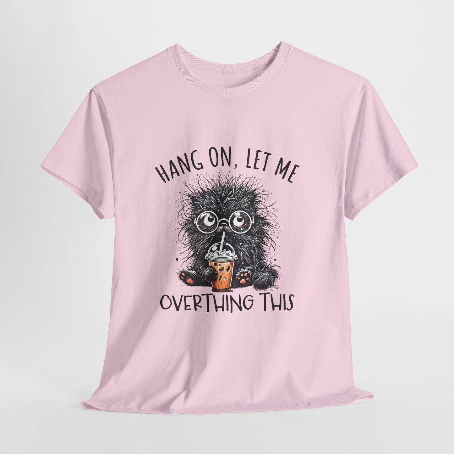 Overthinking Coffee Cat T-Shirt - Cute Nerdy Kawaii Tee