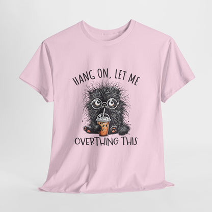 Overthinking Coffee Cat T-Shirt - Cute Nerdy Kawaii Tee