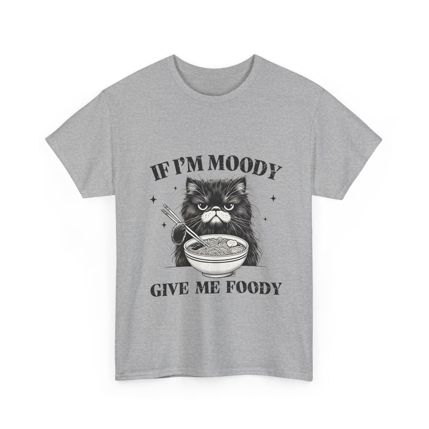 Grumpy Ramen Cat T-Shirt - Moody Kitty Noodles Tee