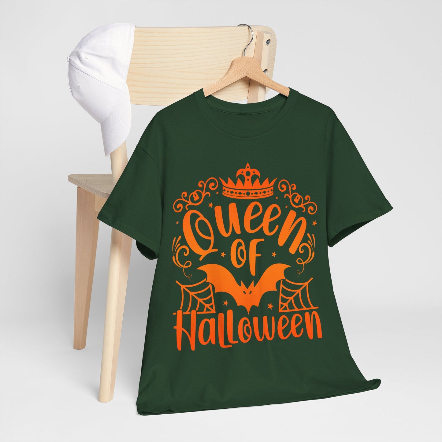 Queen of Halloween T-Shirt - Gothic Spider Web Crown Tee