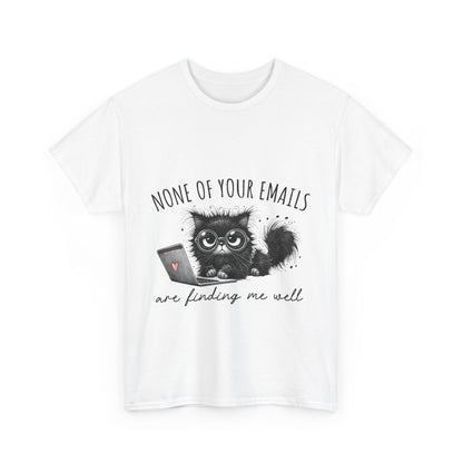 Work From Home Grumpy Cat T-Shirt - None of Your Emails Tee
