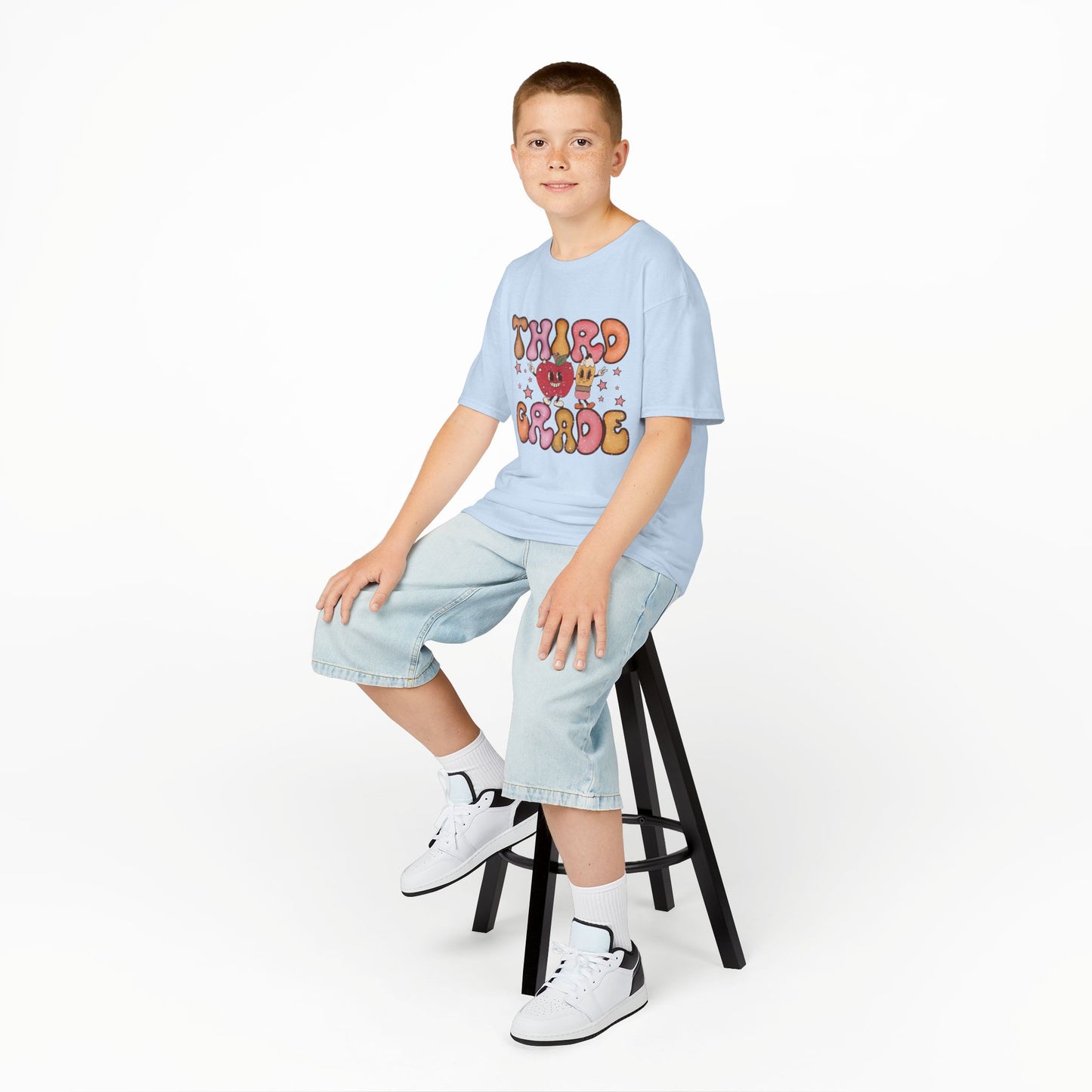 Third Grade Bubble Letters T-Shirt | Cute Retro Back to School Kids Tee