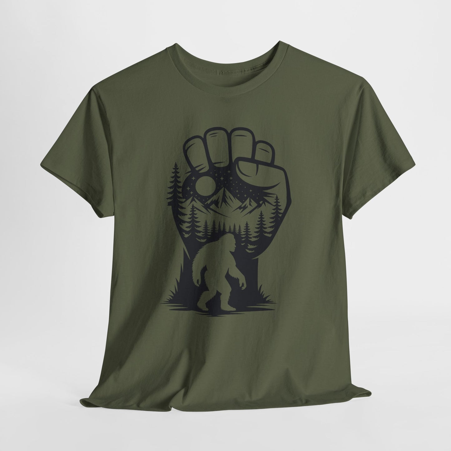 Bigfoot Forest Silhouette T-Shirt - Sasquatch Mountain Tee