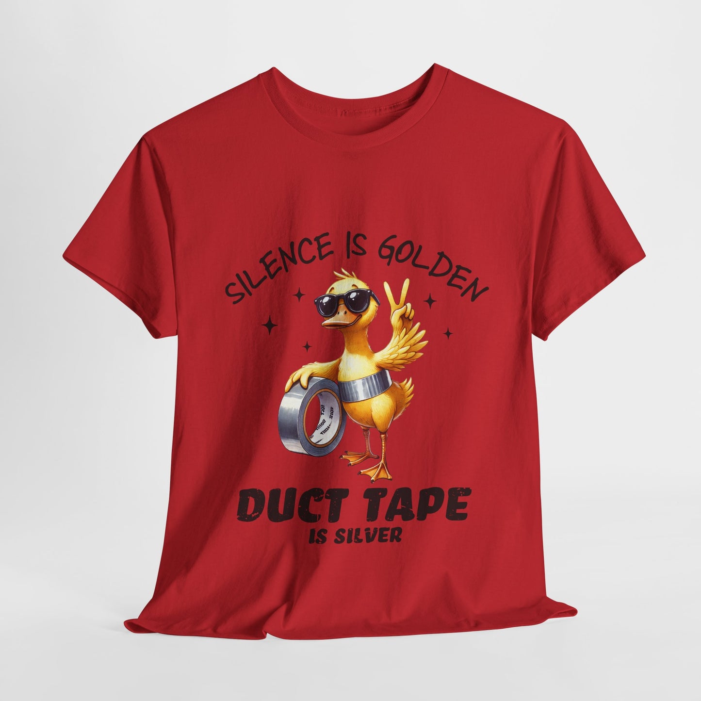 Silence Is Golden Duct Tape T-Shirt - Funny Duck Tee