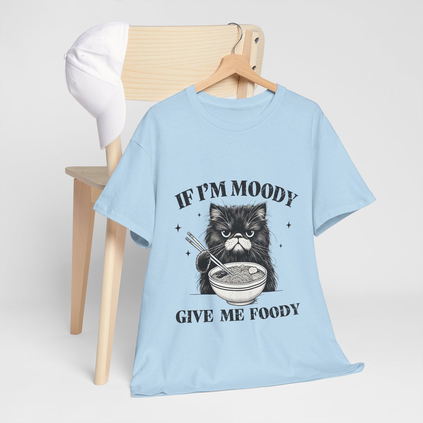 Grumpy Ramen Cat T-Shirt - Moody Kitty Noodles Tee