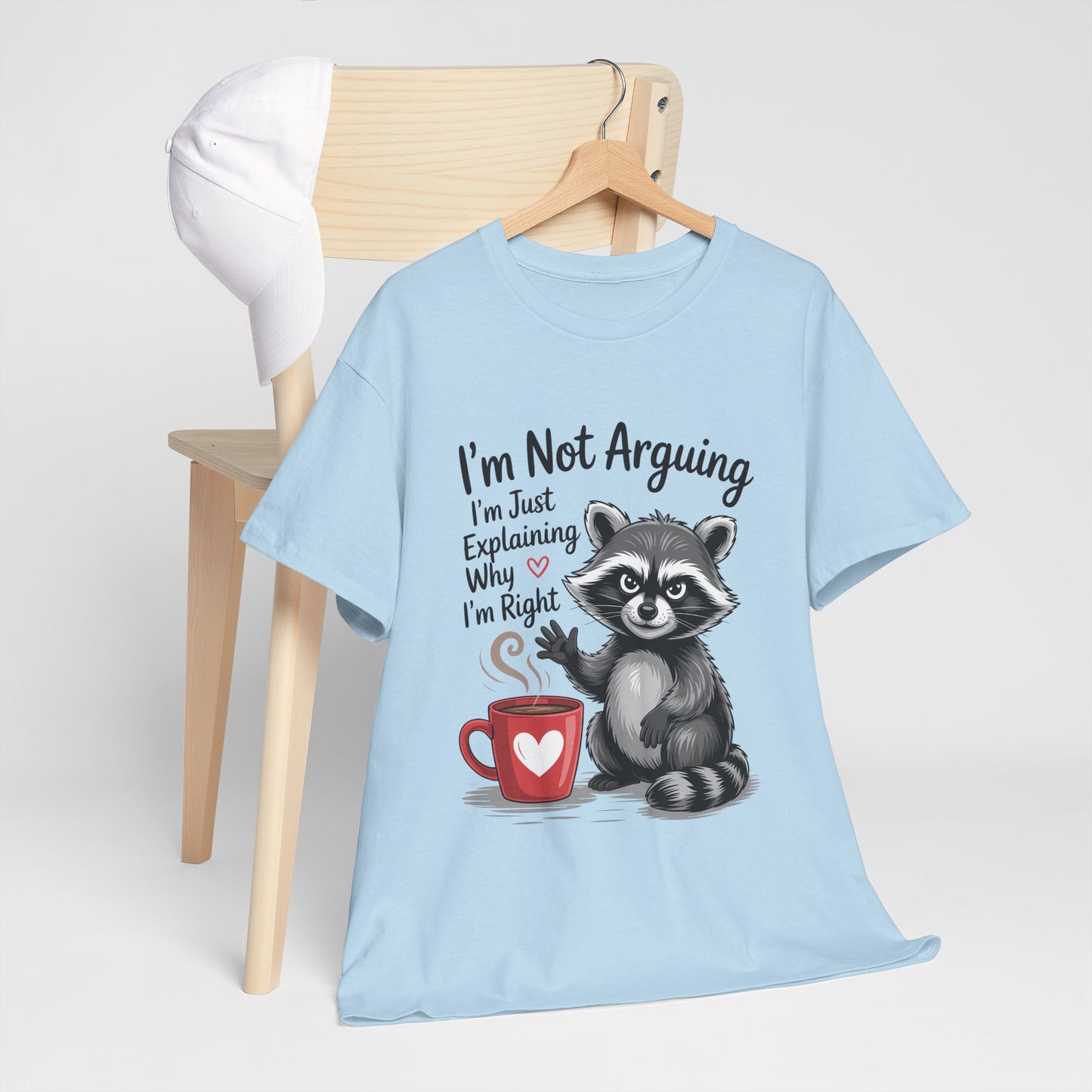 I'm Not Arguing Raccoon Coffee T-Shirt - Funny Caffeine Tee