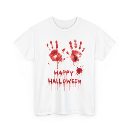 Happy Halloween Blood Handprints T-Shirt - Dripping Horror Tee