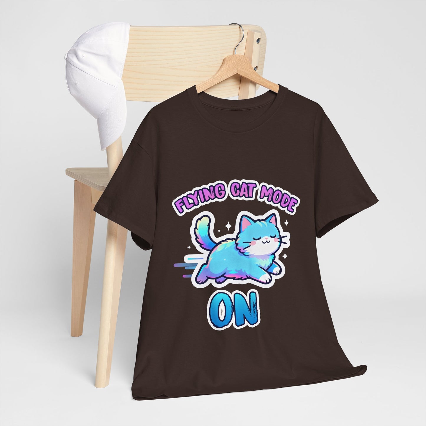 Flying Cat Mode Shirt – Kawaii Pastel Kitty Zoomies Tee