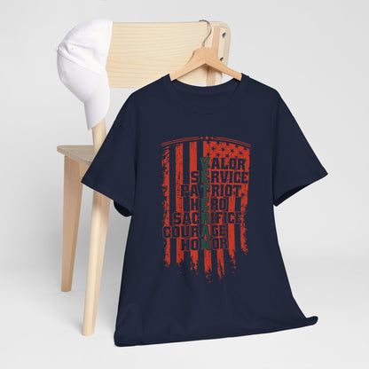 Veteran Word Art T-Shirt - Military Acronym Flag Tee