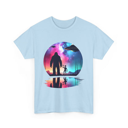 Koszulka z motywem przyjaźni Wielkiej Stopy i Obcych – Retro Vaporwave Galaxy UFO
